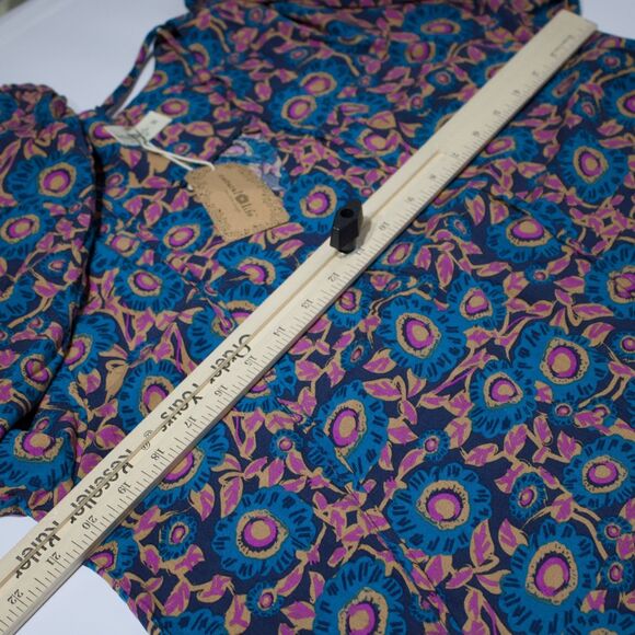 NWT Natural Life Blue Purple Tan Floral Maxi Dress 100% Rayon Boho Women M (B5) - Picture 11 of 11